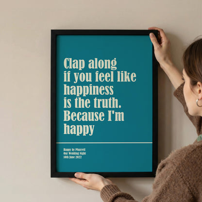 Personalised Song Lyric Print – Custom Music Typography Wall Art Gift