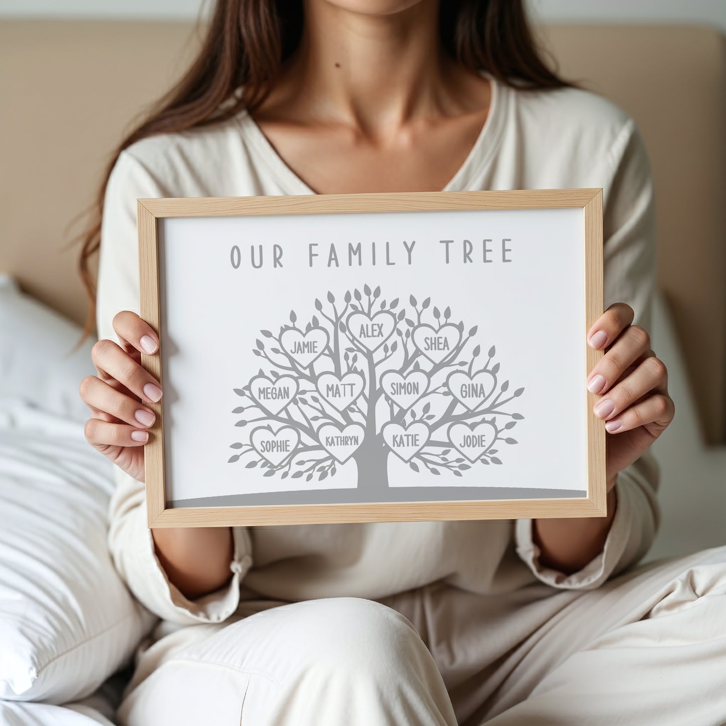 Personalised Family Tree Print – Custom Family Names Wall Art Gift
