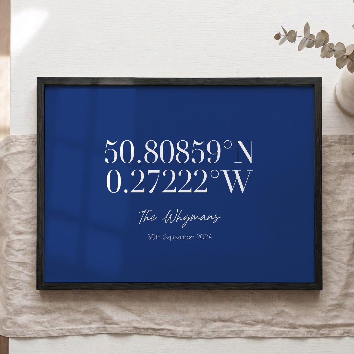 Personalised Coordinates Print – Custom Wedding Location Anniversary Wall Art Gift