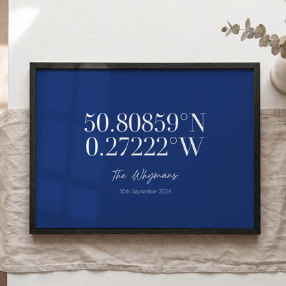 Personalised Coordinates Print – Custom Wedding Location Anniversary Wall Art Gift