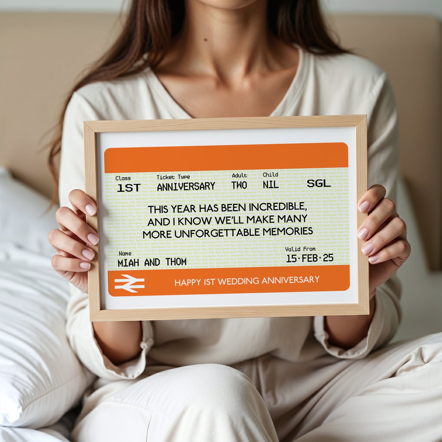 Customised Train Ticket Gift for Him, Dad or Boyfriend | Personalised British Railway Ticket Print | Travel Gift for Fathers Day Valentines