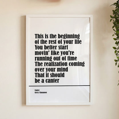 Personalised Song Lyric Print – Custom Music Typography Wall Art Gift