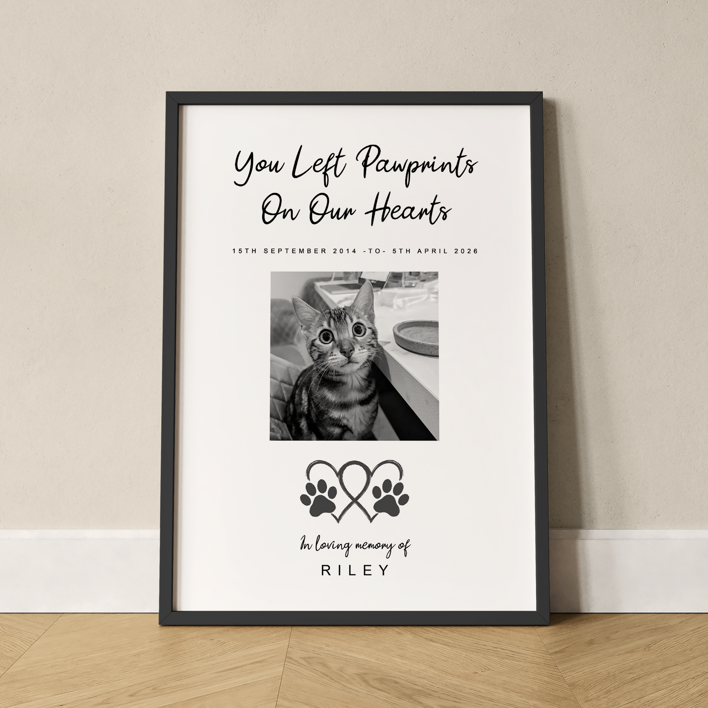 Personalised Pet Memorial Print with Photo – Custom Dog Remembrance Keepsake Gift