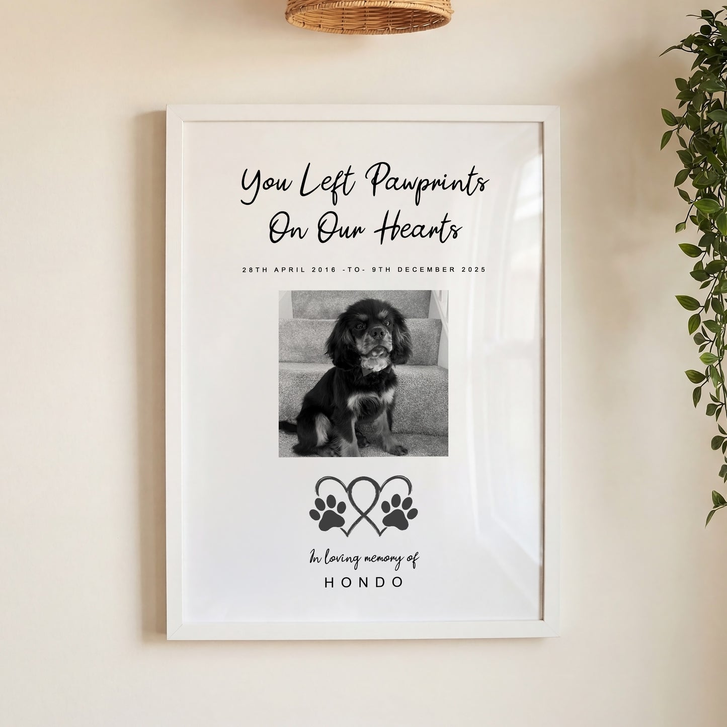Personalised Pet Memorial Print with Photo – Custom Dog Remembrance Keepsake Gift
