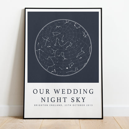 Custom Wedding Constellation Print | Personalised Night Sky Prints | Where We Got Married | Paper Anniversary Gifts For Him and Her