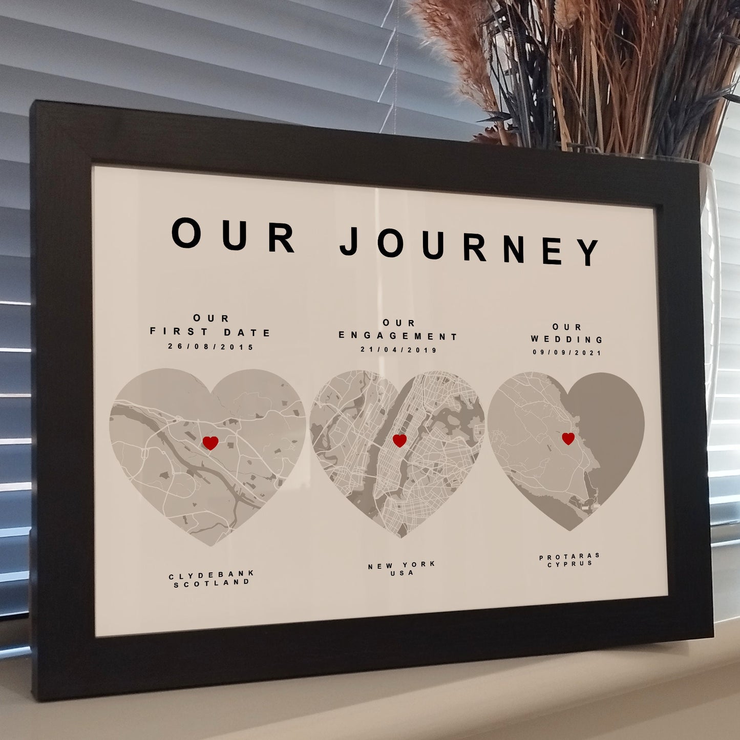 Personalized Memories Map Print | Custom Paper Wedding Anniversary Wall Art | Our First Date Digital Print | Thoughtful Gifts for Him Her