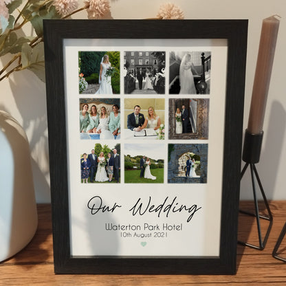 Personalised Our Wedding Photo Print | Wedding Collage Print | Paper Anniversary Gift | Custom Thoughtful Wedding Gifts for Husband and Wife