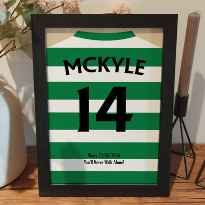 Custom Football Shirt Print | Personalised Football Club Gifts | Favourite Club Poster Print | Football Fan Art | Unique Shirt Name Gift