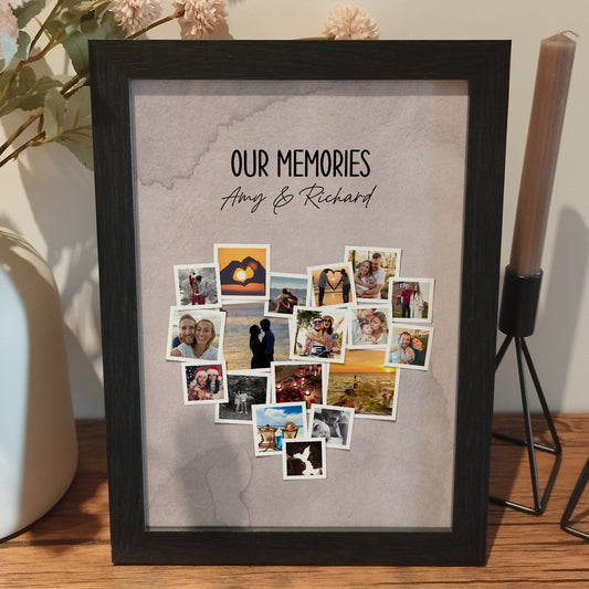 Personalized Couples Photo Memories Print, Custom Couples Photo Collage, Wedding Photo Collage, First Paper Anniversary Gift, Photo Gift