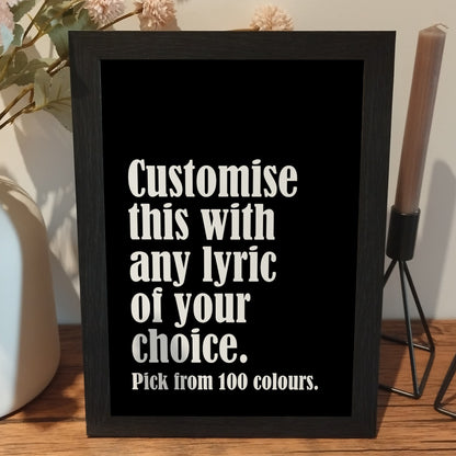 Create A Song Lyric Print | Music Poster | Personalised Wall Art | Typographic | Wedding Song Lyrics | First Dance Song | Song Wall Decor