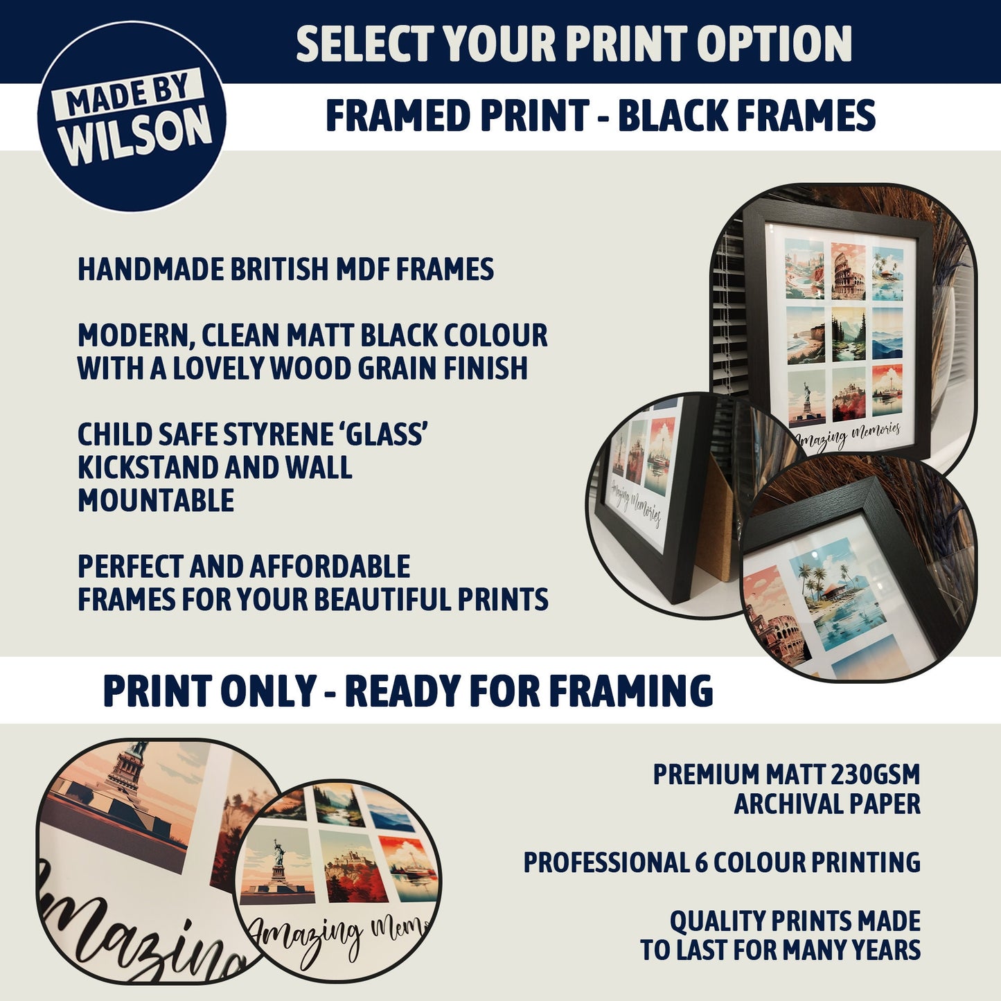 Family Photo Collage Personalized Print | Custom Photo Memories Gift for Mum and Dad | Our Family Picture Collage | Grandma and Grandad