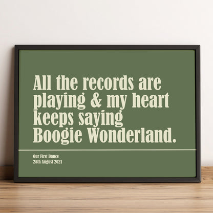 Custom Song Lyric Print, Personalised Music Wall Art, Wedding First Dance Song Lyrics, Anniversary Print Gifts for Couples