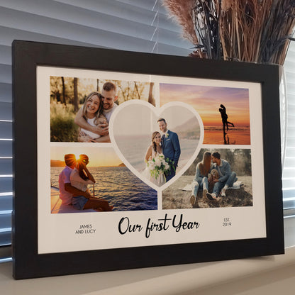 Custom Photo Collage Anniversary Print | Personalised Wedding Gifts for Couples | Anniversary Photo Gifts for Boyfriend and Girlfriend