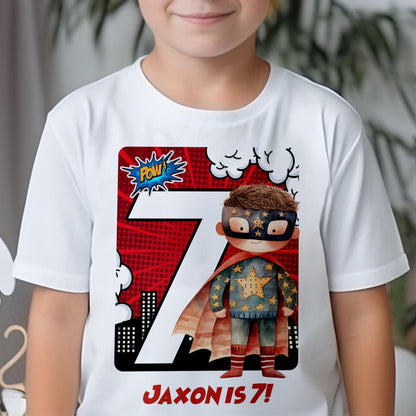 Personalised Superhero T-Shirt | Children's Superhero Birthday Shirt | Any Name Boys Birthday Tee | Custom Superhero Hoodie