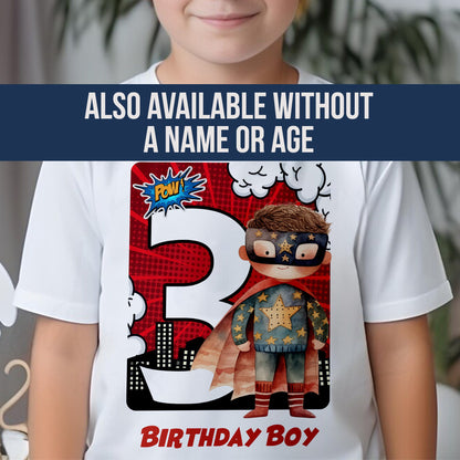 Personalised Superhero T-Shirt | Children's Superhero Birthday Shirt | Any Name Boys Birthday Tee | Custom Superhero Hoodie