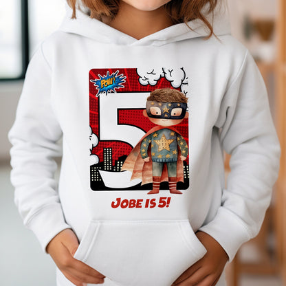 Personalised Superhero T-Shirt | Children's Superhero Birthday Shirt | Any Name Boys Birthday Tee | Custom Superhero Hoodie