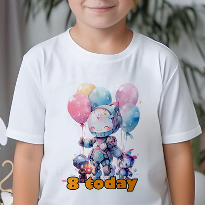 Personalised Robot Birthday T-Shirt, Any Name Any Age, Colourful Robots Party Shirt, Custom Robot Birthday Hoodie, Gifts for Children