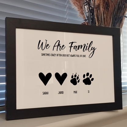 Personalised Family Heart Print, Our Family Portrait Print, Digital Family Home Wall Art, Family Gifts for Mothers, Mothers Day Gift