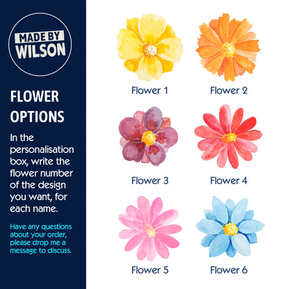 Custom Family Flower Print, Personalised Family Print, Family Names Print, Flower Wall Art, Gifts for Mothers Day, Prints for Mum and Dad