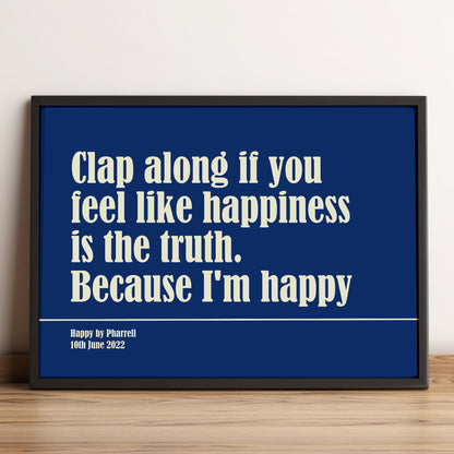 Custom Song Lyric Print, Personalised Music Wall Art, Wedding First Dance Song Lyrics, Anniversary Print Gifts for Couples