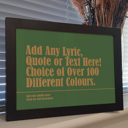 Custom Song Lyric Print, Personalised Music Wall Art, Wedding First Dance Song Lyrics, Anniversary Print Gifts for Couples