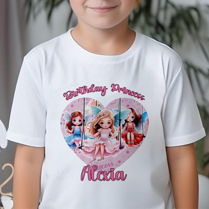 Personalised Princess Birthday Hoodie, Childrens Birthday Princess T-Shirt, Any Name Custom Shirt, Gifts for Girls Birthday, Custom Babygrow