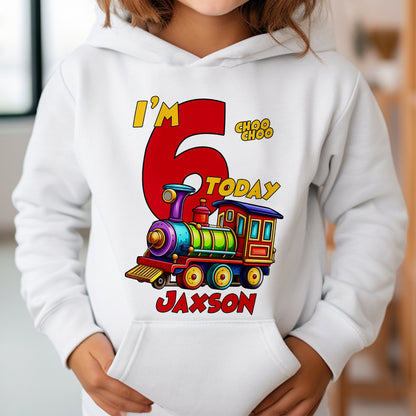 Personalised Toy Train Birthday Hoodie, Any Name Boys Shirt, Kids Train Set T-Shirt, Custom Boys Train Birthday Shirt, Boys Birthday Gifts