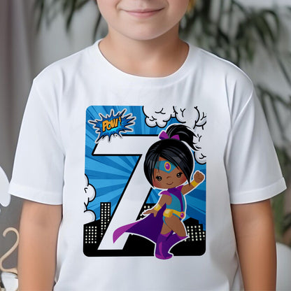 Custom Superhero Childrens T-Shirt | Kids Super Hero Hoodie | Boys & Girls Birthday Comic Hero Shirt | Birthday Personalised Character Shirt