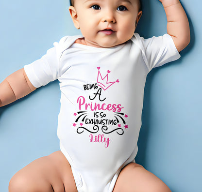 Personalised Princess Birthday Hoodie, Childrens Birthday Princess T-Shirt, Any Name Custom Shirt, Girls Princess Birthday, Custom Babygrow