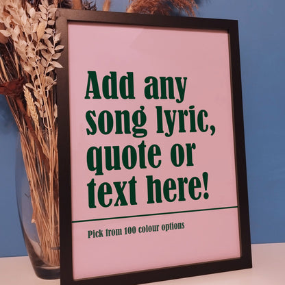Personalised Song Lyric Print | Custom Music Lyric Wall Art | Wedding First Dance Song Lyrics | Anniversary Print Gifts for Couples