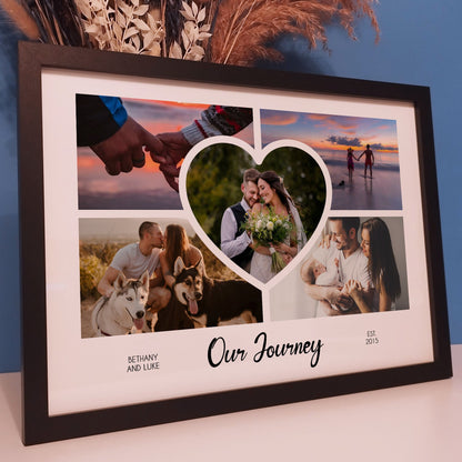 Custom Photo Collage Anniversary Print | Personalised Wedding Gifts for Couples | Anniversary Photo Gifts for Boyfriend and Girlfriend