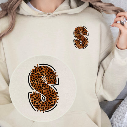 Personalised Leopard Print Hoodie Sweatshirt | Great Gift Idea For Her | Custom Initials Jumper | Leopard Print Name