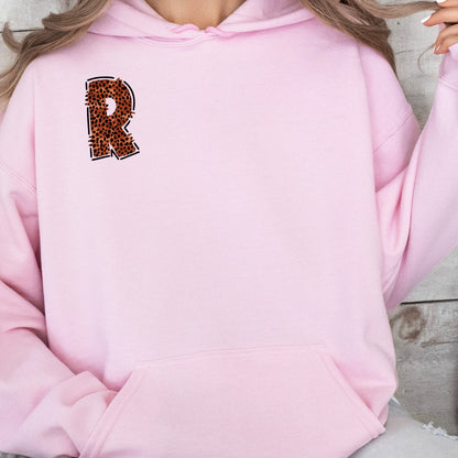 Personalised Leopard Print Hoodie Sweatshirt | Great Gift Idea For Her | Custom Initials Jumper | Leopard Print Name