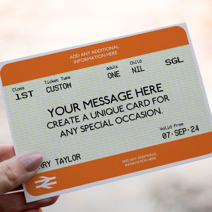 Custom Train Ticket Save The Date Invitations | Personalised Railway Wedding Invites | Unique Train Ticket Travel Wedding