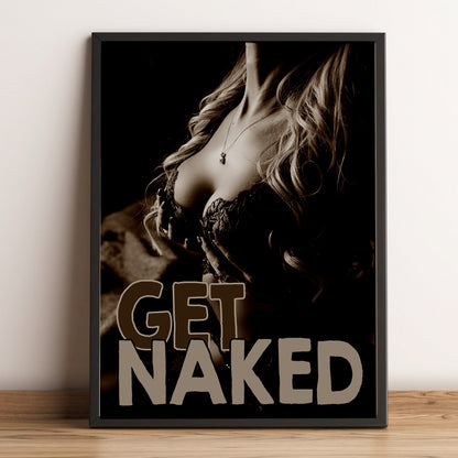 Custom Get Naked Print Gift for Husband | Boudoir Nude Wall Art Print | Erotic Sexy Wedding Gift for Him | For His Eyes Only Print