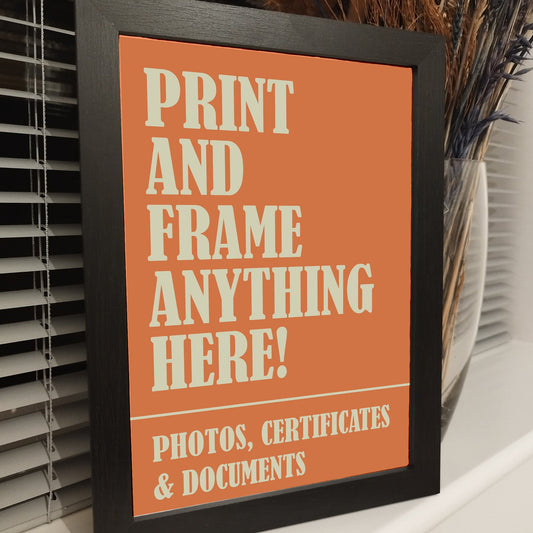 Print and Frame Any Image, Document or Certificate | High Quality Professional Prints | A4 A3 Printing Service | Custom Framed Photo Print