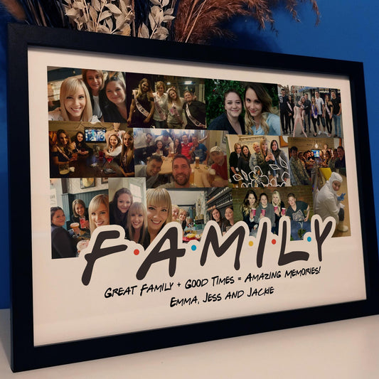 Family Photo Collage Personalized Print | Custom Photo Memories Gift for Mum and Dad | Our Family Picture Collage | Grandma and Grandad