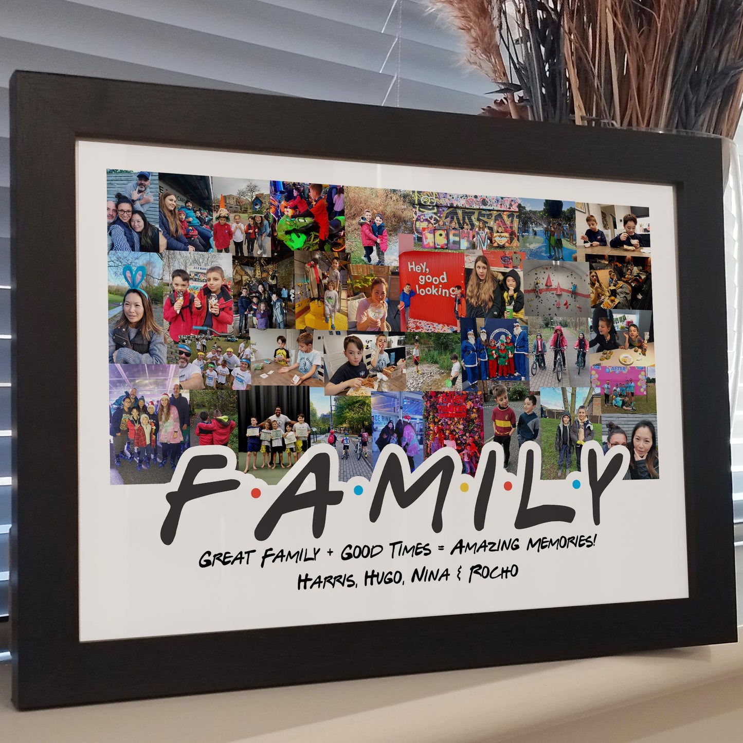 Family Photo Collage Personalized Print | Custom Photo Memories Gift for Mum and Dad | Our Family Picture Collage | Grandma and Grandad