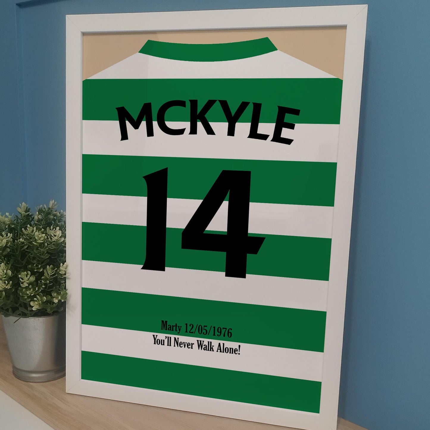 Custom Football Shirt Print Gift for Boys Bedroom | Personalised Football Team Gifts for Him Dad | Football Fan Wall Art | Shirt Name Print