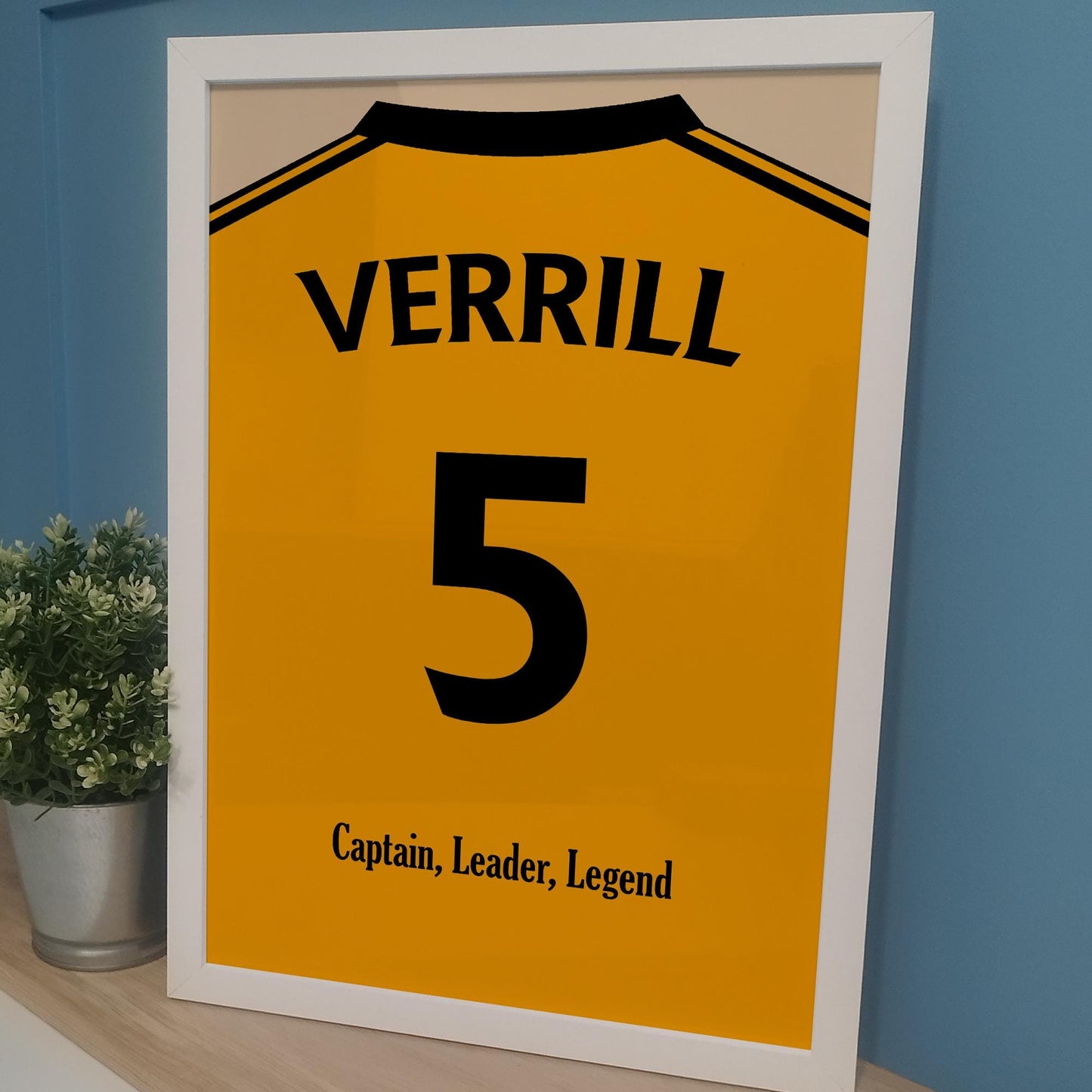 Custom Football Shirt Print Gift for Boys Bedroom | Personalised Football Team Gifts for Him Dad | Football Fan Wall Art | Shirt Name Print