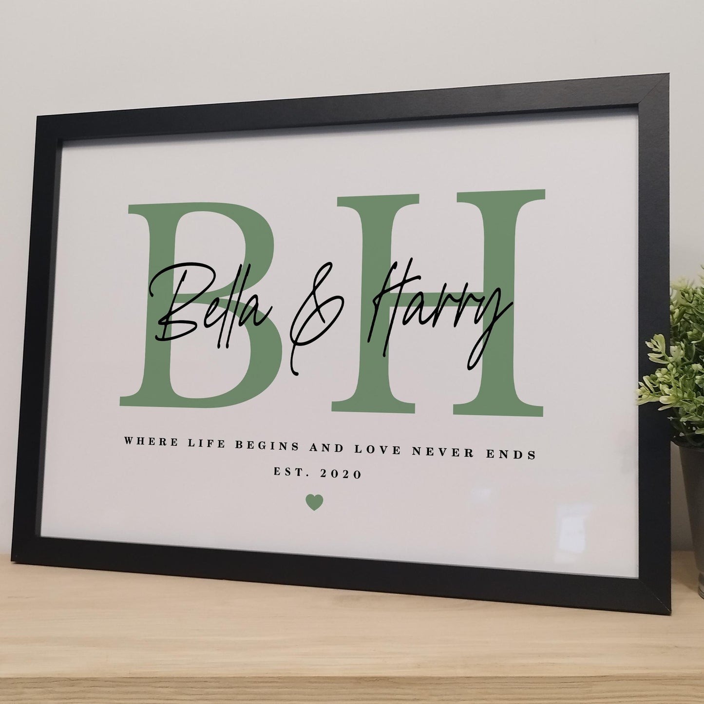 Custom Couples Name and Initials Print Perfect for Couples