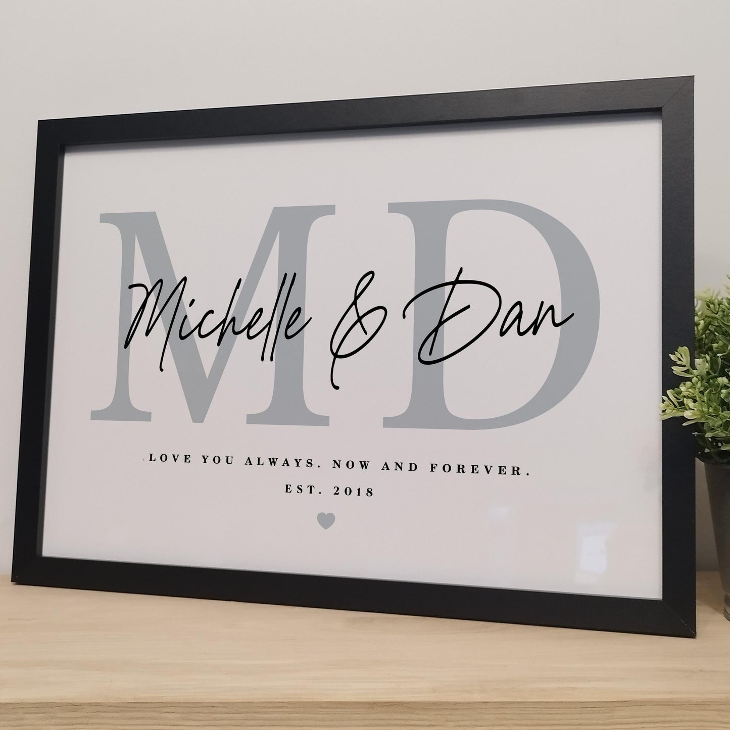 Custom Couples Name and Initials Print Perfect for Couples