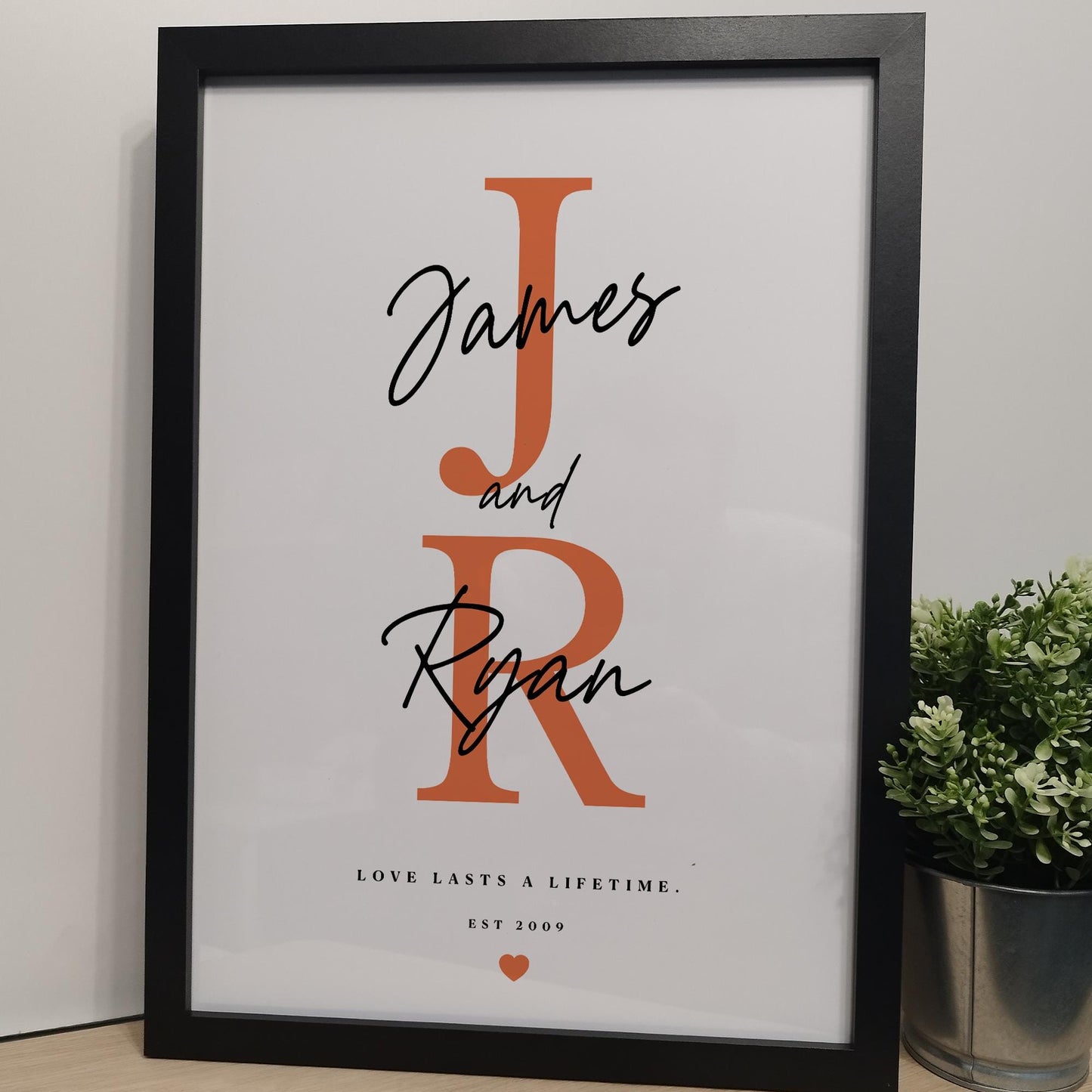 Custom Initial Couples Print for Husband and Wife | Personalised Love Print for Anniversaries Weddings | Typography Gift for Her Him Couples