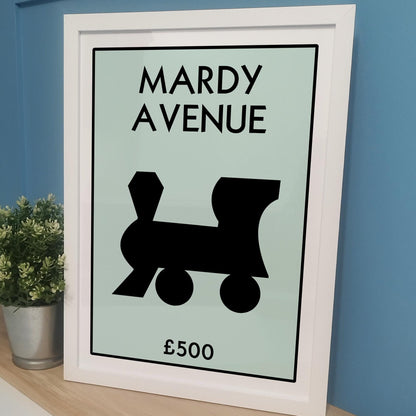 Personalised Monopoly Board Railway Station Print | Custom Monopoly Family Framed Gift for Couples | Unique Monopoly Train Station Wall Art