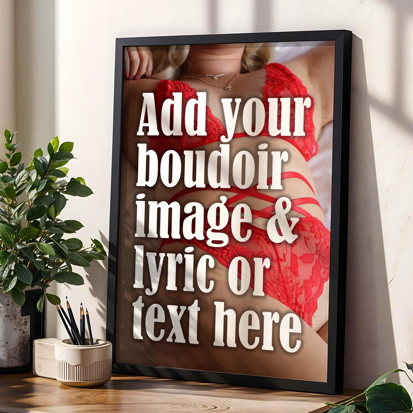 Custom Song Lyric Picture Print for Couples | Personalised Music Lyric Wall Art | Boudoir Sexy Anniversary Gift for Him | Nude Erotic Photo